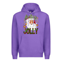 Purple Feeling Jolly with Santa Premium Hoodie - NancyCooperArtShop