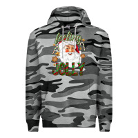 Slate Camo Feeling Jolly with Santa Premium Hoodie - NancyCooperArtShop