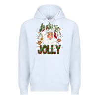 White Feeling Jolly with Santa Premium Hoodie - NancyCooperArtShop