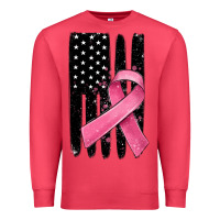 Cardinal breast cancer ribbon american flag Premium Sweatshirt - MaliasSmallBusiness