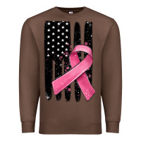 Chestnut breast cancer ribbon american flag Premium Sweatshirt - MaliasSmallBusiness