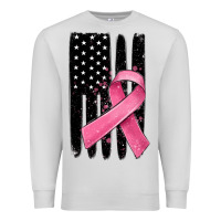 Dove Grey breast cancer ribbon american flag Premium Sweatshirt - MaliasSmallBusiness