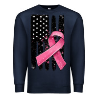 Navy breast cancer ribbon american flag Premium Sweatshirt - MaliasSmallBusiness