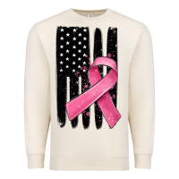 Sandshell breast cancer ribbon american flag Premium Sweatshirt - MaliasSmallBusiness