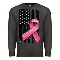 Smoke breast cancer ribbon american flag Premium Sweatshirt - MaliasSmallBusiness