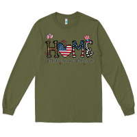 Army Green home of the free beacuse of the brave Long Sleeve Tee - CowhideDigitalArt