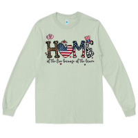Matcha home of the free beacuse of the brave Long Sleeve Tee - CowhideDigitalArt
