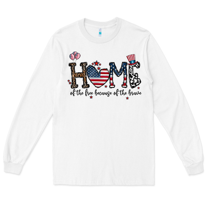 Home Of The Free Beacuse Of The Brave Long Sleeve Tee by CowhideDigitalArt | Teevron