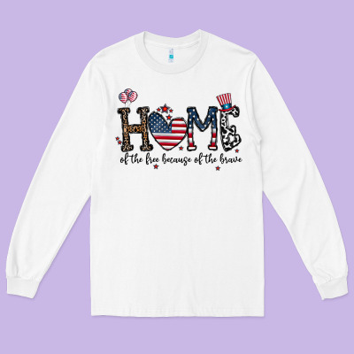 Home Of The Free Beacuse Of The Brave Long Sleeve Tee Designed By Cowhidedigitalart