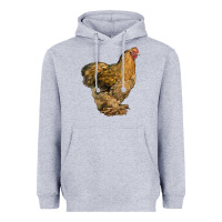 Heather Grey Cochin Chicken Heavyweight Hoodie - LillyAllenDesigns