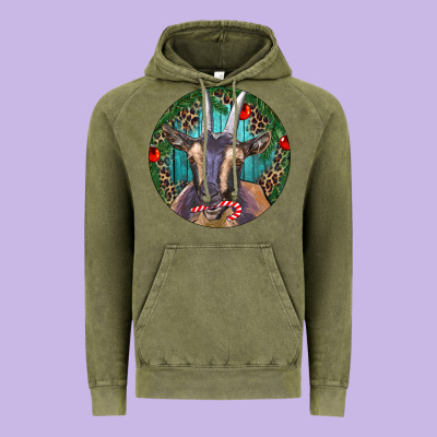Dark Goat Christmas Vintage Hoodie Designed By Ranaportraitstore