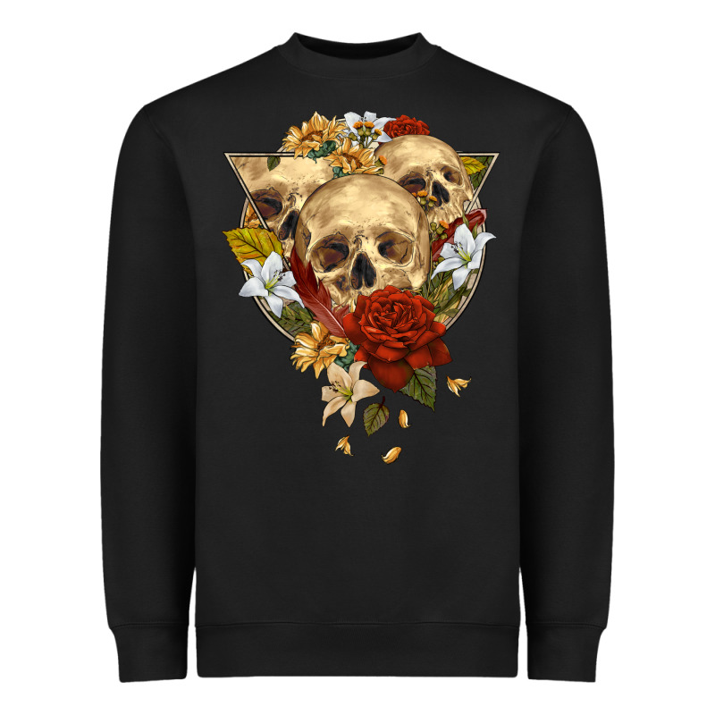 Triangle Flower Skeletons Heavyweight Sweatshirt by RanaPortraitStore | Teevron