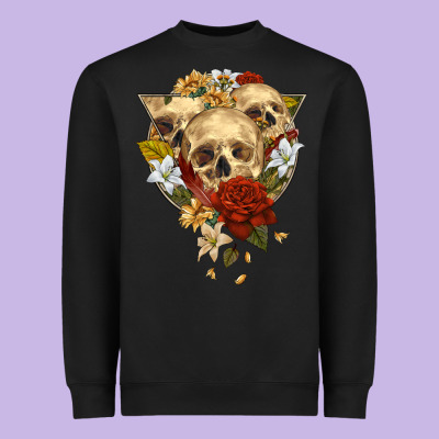 Heavyweight Sweatshirt Triangle Flower Skeletons