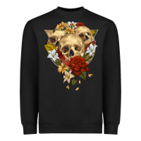 Black Triangle Flower Skeletons Heavyweight Sweatshirt - RanaPortraitStore