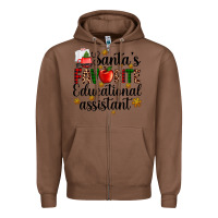 Chestnut santa's favorite educational assistant Zipper Hoodie - AdoDesignShop