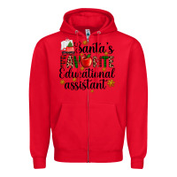 Red santa's favorite educational assistant Zipper Hoodie - AdoDesignShop