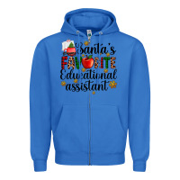 True Royal santa's favorite educational assistant Zipper Hoodie - AdoDesignShop