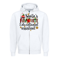 White santa's favorite educational assistant Zipper Hoodie - AdoDesignShop
