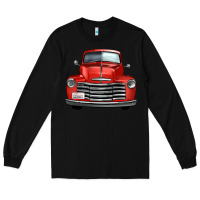 Black western red truck front view Long Sleeve Tee - FaDigitalArtStudio