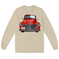 Mushroom western red truck front view Long Sleeve Tee - FaDigitalArtStudio
