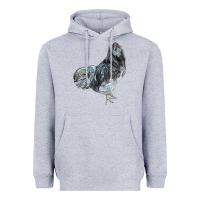Heather Grey Ameraucana Rooster Heavyweight Hoodie - LillyAllenDesigns