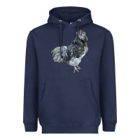 Navy Ameraucana Rooster Heavyweight Hoodie - LillyAllenDesigns