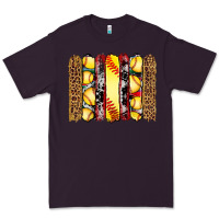 Plum softball serape leopard cowhide glitter brushstrokes Premium Tee - Artiststas