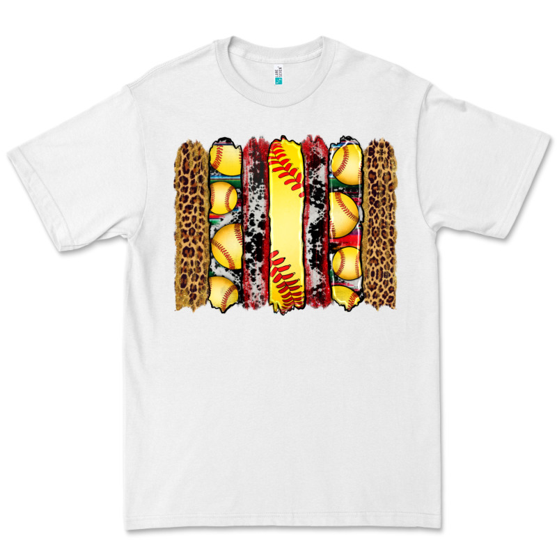 Softball Serape Leopard Cowhide Glitter Brushstrokes Premium Tee by Artiststas | Teevron