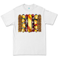 White softball serape leopard cowhide glitter brushstrokes Premium Tee - Artiststas