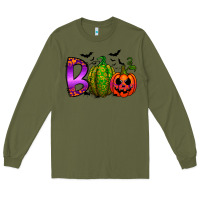 Army Green boo halloween Long Sleeve Tee - RacoonDesign