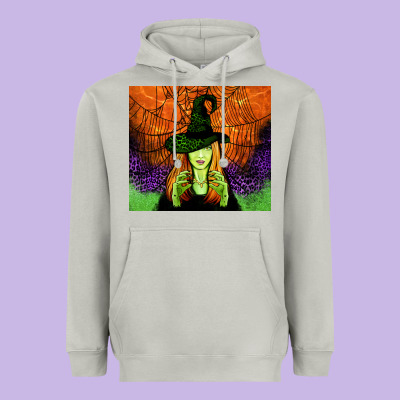 Halloween Witch Tumbler Heavyweight Hoodie Designed By Jasminsmagicworld