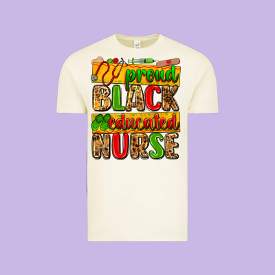 Proud Black Educated Nurse Vintage Tee Designed By Zillion Design Studio