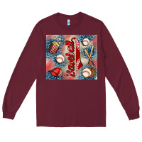 Burgundy baseball Long Sleeve Tee - AdoDesignShop