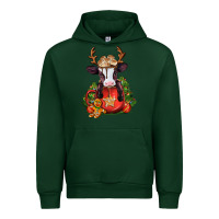 Forest Green christmas baby cow hot cocoa Urban Hoodie - Jasminsmagicworld