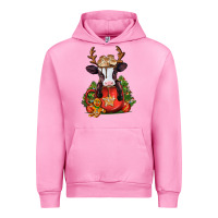 Fuchsia Pink christmas baby cow hot cocoa Urban Hoodie - Jasminsmagicworld