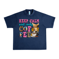 Navy keep calm and make coffee Urban Heavy Tee - Zillion Design Studio