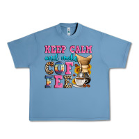 Pebble Blue keep calm and make coffee Urban Heavy Tee - Zillion Design Studio