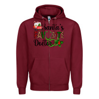 Burgundy santa's favorite doctor Zipper Hoodie - AdoDesignShop