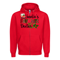 Red santa's favorite doctor Zipper Hoodie - AdoDesignShop