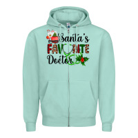 Seafoam santa's favorite doctor Zipper Hoodie - AdoDesignShop