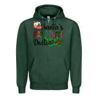Sports Green santa's favorite doctor Zipper Hoodie - AdoDesignShop