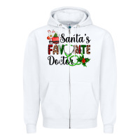 White santa's favorite doctor Zipper Hoodie - AdoDesignShop