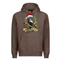Coffee Merry Christmas skeleton with black cat Premium Hoodie - NancyCooperArtShop