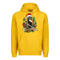 Lemon Merry Christmas skeleton with black cat Premium Hoodie - NancyCooperArtShop