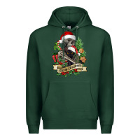 Sports Green Merry Christmas skeleton with black cat Premium Hoodie - NancyCooperArtShop