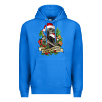 True Royal Merry Christmas skeleton with black cat Premium Hoodie - NancyCooperArtShop