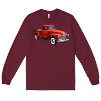 Burgundy western red truck right 34 view 1 Long Sleeve Tee - FaDigitalArtStudio
