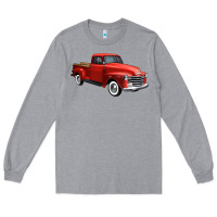 Heather Grey western red truck right 34 view 1 Long Sleeve Tee - FaDigitalArtStudio