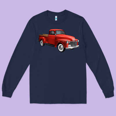 Western Red Truck Right 34 View 1 Long Sleeve Tee Designed By Fadigitalartstudio