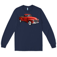 Navy western red truck right 34 view 1 Long Sleeve Tee - FaDigitalArtStudio